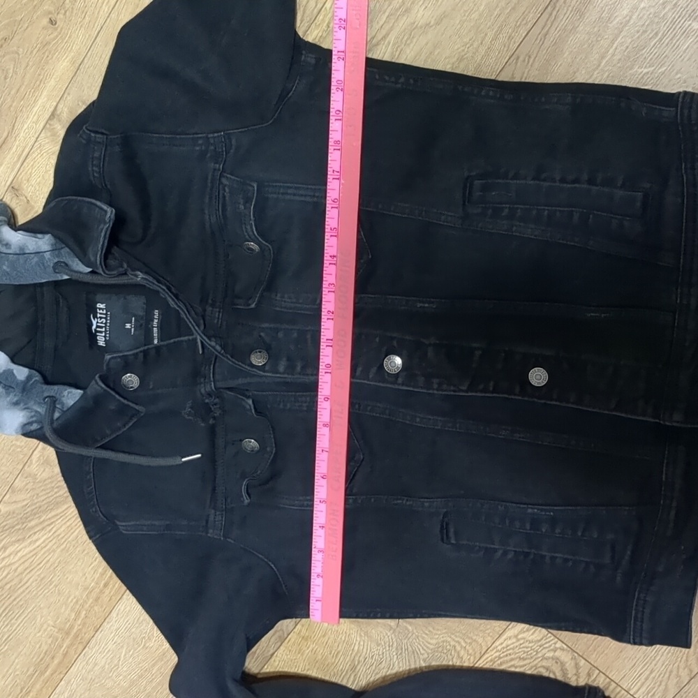 Hollister Distressed Denim Hoodie Jacket - Picture 5 of 7